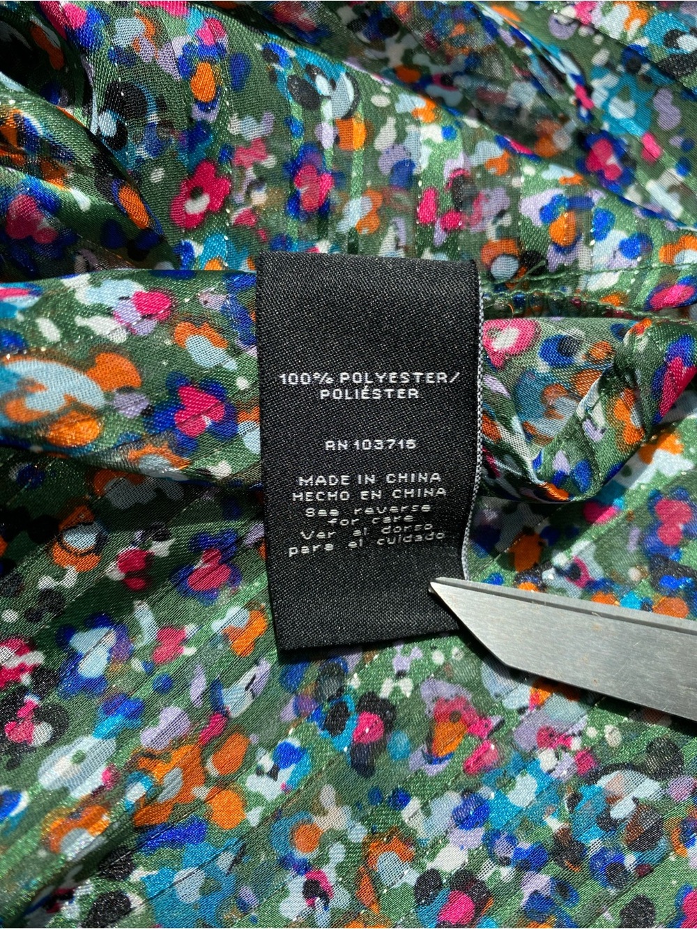 Zac & Rachel Semi-sheer Colorful Blouse Sz S - Picture 8 of 10